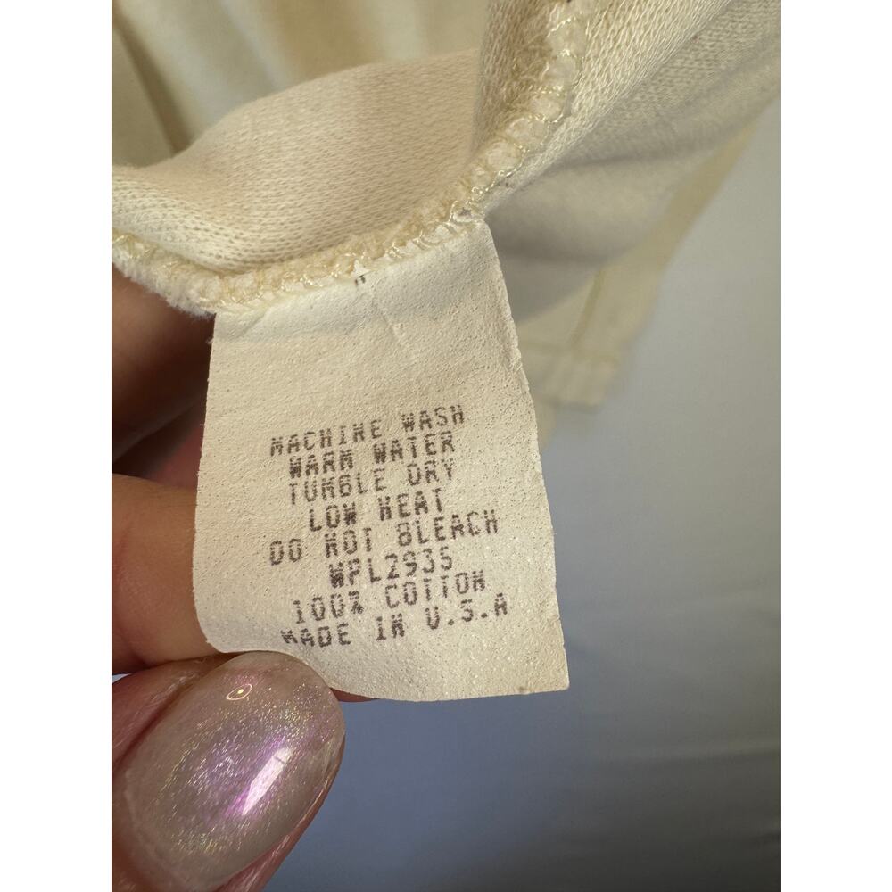 Vintage Womens L Cream Hooded ALPS Cotton Vest Button Front Pockets USA - Picture 5 of 9